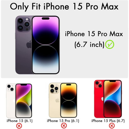 Θήκη iPhone15Pro Max με προστατευτικό οθόνης και φακού, ζώνη 1