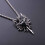 Vintage Double Dragon Sword Necklace Red Black Crystal 4
