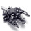 Vintage Double Dragon Sword Necklace Red Black Crystal 8