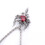 Vintage Double Dragon Sword Necklace Red Black Crystal 5