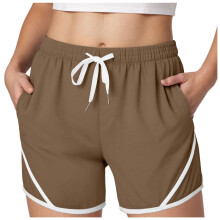 Women's Cotton Shorts High Waist Drawstring Summer