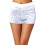 Dame pailletteret diskoshorts hvide XXL 2