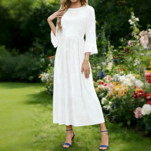 Women's Round-Neck Front-Zipper One-Piece Dress