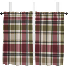 Fall Kitchen Curtains Pink Green Buffalo Plaid 52x63 Rod