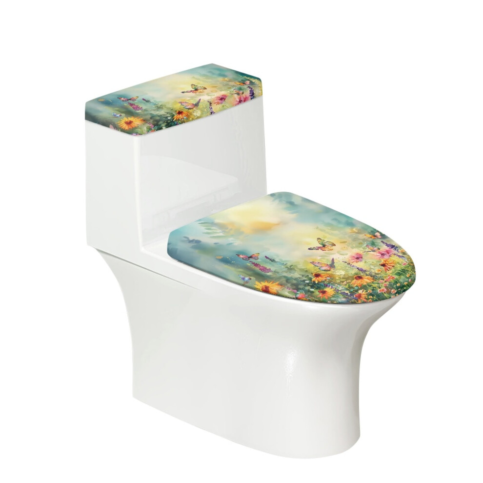 Butterfly Flower Toilet Lid And Tank Cover Set 2 Pcs 959110489857