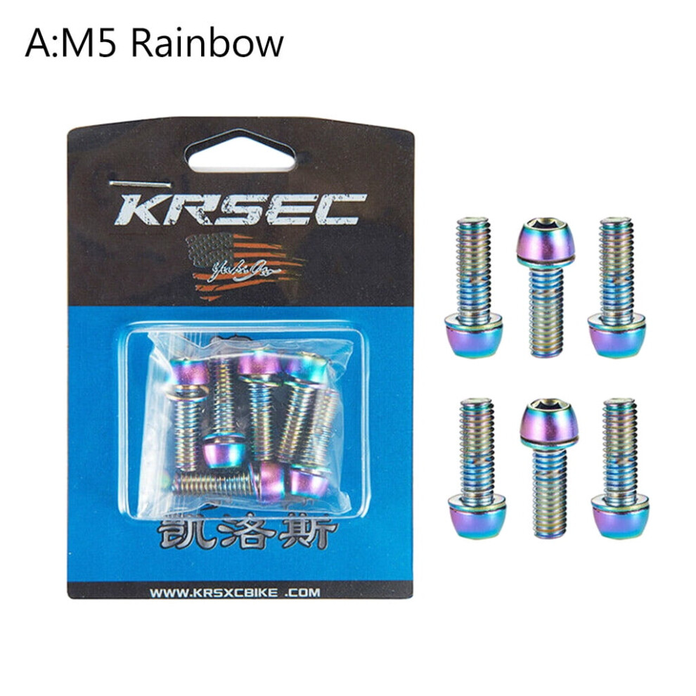 Bike Stem Screws M5/M6 Titanium Plated 6Pcs 952399396151