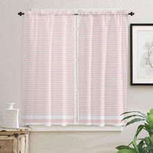 Pink striped window curtains 42x63 inches modern rustic