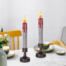 Black taper flameless LED candles with battery and 3D