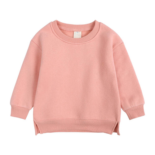Kinder-Fleece-Sweatshirt, rosa, langärmelig, Pullover, Größe 6M-7T 1