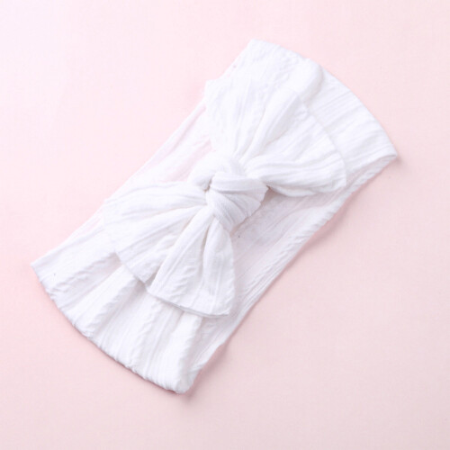 Baby headbands soft wide elastic nylon with jacquard bow 1