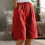 Knelange shorts i lin med vide ben til dame 3