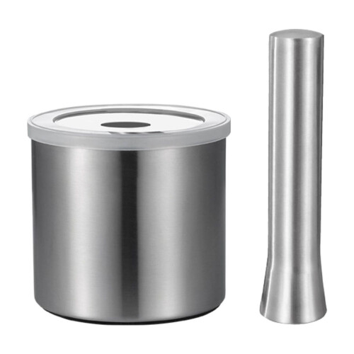 Mortier et pilon en acier inoxydable avec couvercle 18/8