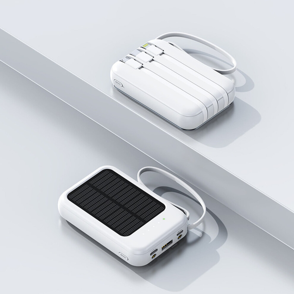 Solar Power Bank 20000Mah With Built-In Cables 3 Outputs 913466675449