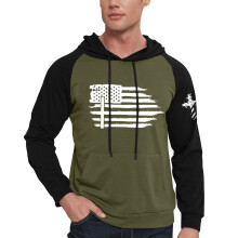 Sweat à capuche homme vert militaire XXXXL