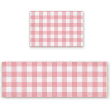 Valentine's Day kitchen rug set pink white 2 pcs