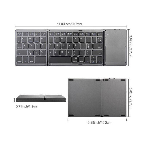 Wireless Bluetooth keyboard foldable thin design 1