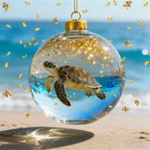 Playful Animal Ball Decoration 3D Crystal Glass Turtle