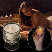 Velas perfumadas de cera de soja con forma de copa de vino, seguras para la piel y de baja temperatura.
