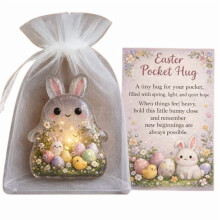Easter Bunny Pocket Hug Token with Greeting Card