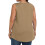 Regata feminina plus size com gola redonda, pregas frontais e modelagem solta. 6