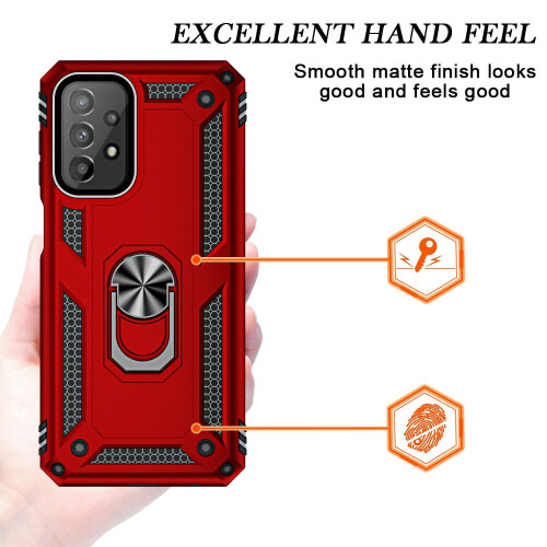 Custodia per Samsung Galaxy A23 5G rossa, robusta e con supporto magnetico. 2