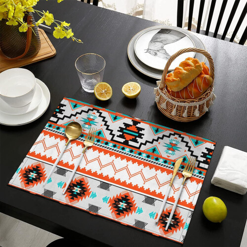 Σετ σουπλά από λινάρι boho, 6 τεμ., 12x18 ίντσες 2