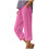 Dame sommerlige ensfarvede caprishorts med elastisk talje 4