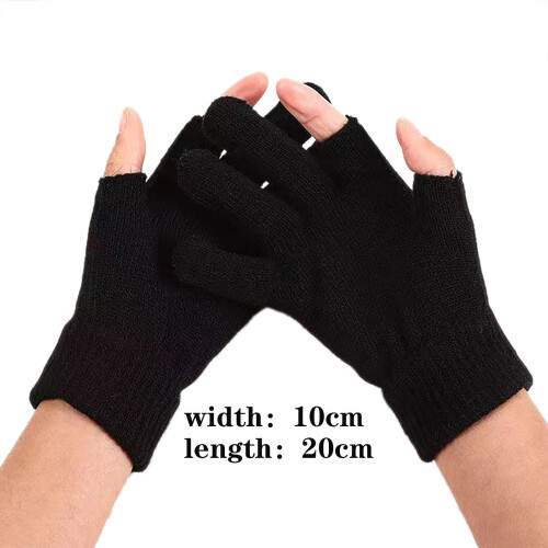 Varma stickade handskar i akryl, unisex, 1 par 2