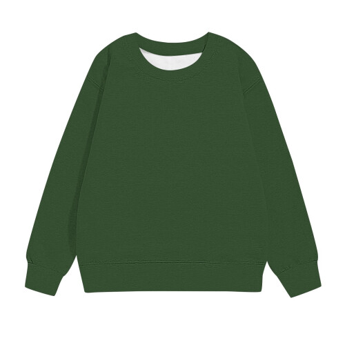 Grünes Kinder-Sweatshirt mit Rundhalsausschnitt und langen Ärmeln 1