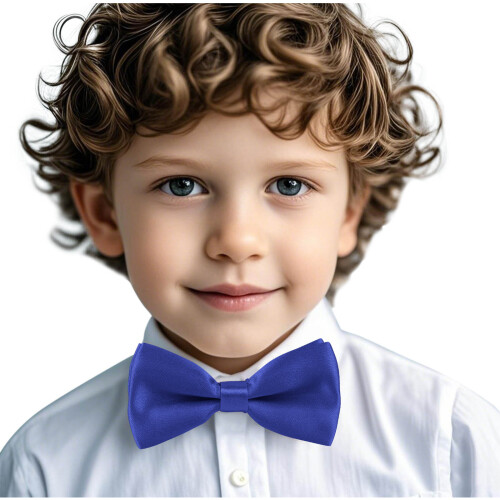 Bow Tie Solid Blue Adjustable for Kids Boys Free Size 2