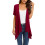 Women's Lightweight Short Sleeve Open Front Cardigan Red M 2