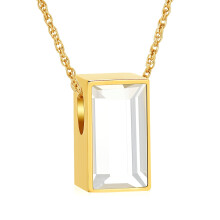 Collana con mini urna a cubo di cristallo per ceneri umane, 1 pezzo