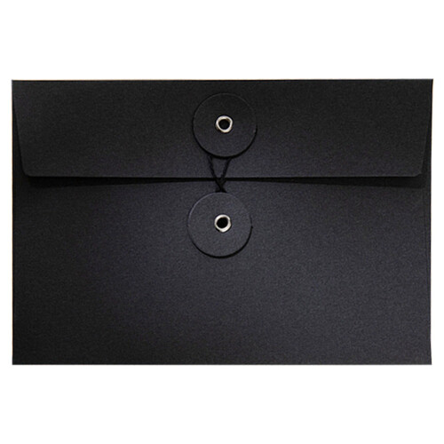 Dreamyjuly cowhide document envelope with thread seal black