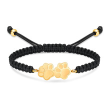 Pulsera conmemorativa ajustable con huella de pata de mascota para perro o