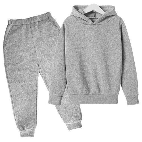 Conjunto de moletom e calça jogger infantil com capuz e mangas compridas. 2