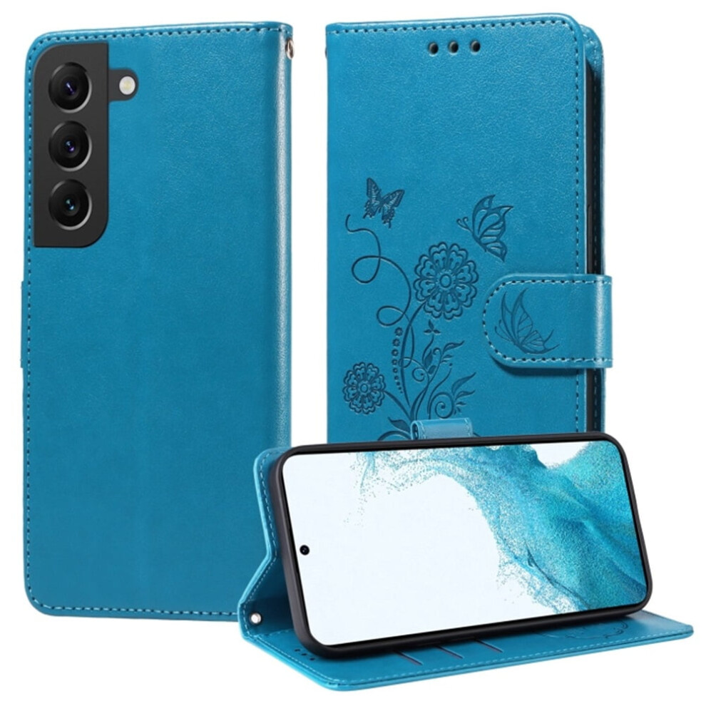 Butterfly Flower Leather Flip Case For Samsung Galaxy S22+ 9418476969096