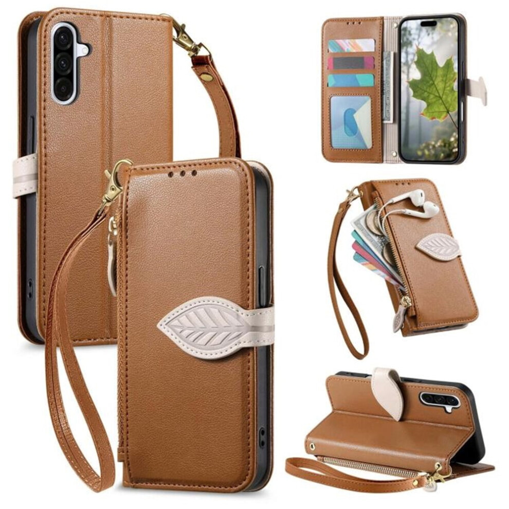 Leather Flip Wallet Case For Samsung Galaxy A56 5G Brown 941196000491