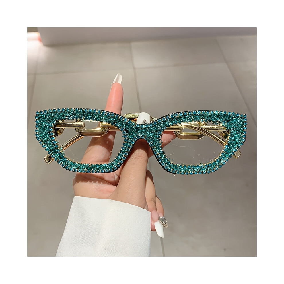 Women's Cat's Eye Flat Mirror Glasses 1 Pair 941196013385