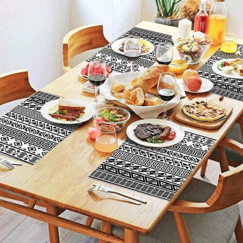 Σετ 4 σουπλά από λινάρι boho 12x18 ίντσες 1