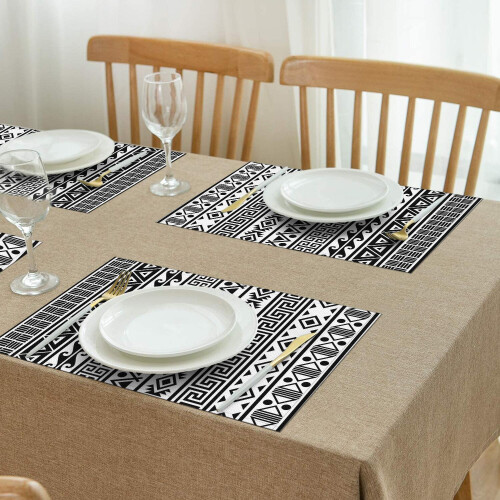 Σετ 4 σουπλά από λινάρι boho 12x18 ίντσες 2