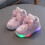 Scarpe da ginnastica LED da ragazza, rosa, taglia 1 2