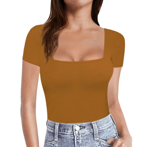 Women's double-lined crop top orange S