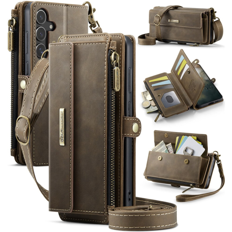 Caseme Wallet Case For Samsung Galaxy S24 Fe 5G Coffee 9418476985232