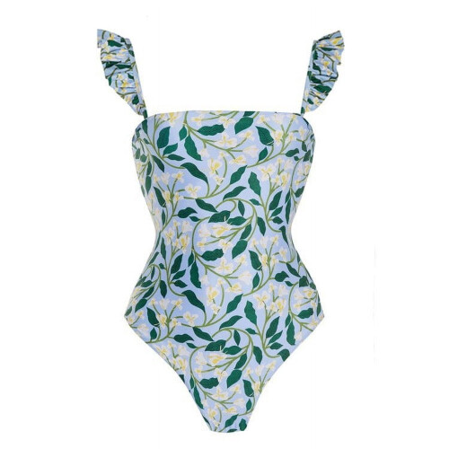 Mintgrøn bandeau badedragt med sarong til kvinder 2
