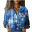 Women's Long Sleeve Boho Floral Top V-Neck Button-Down 1