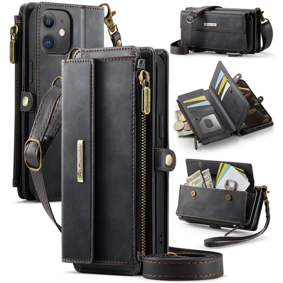 Caseme Iphone 12 Mini Wallet Case Rfid-Blocking Pu Black 9418476974588