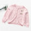 Cardigã curto rosa para meninas com botões e 3
