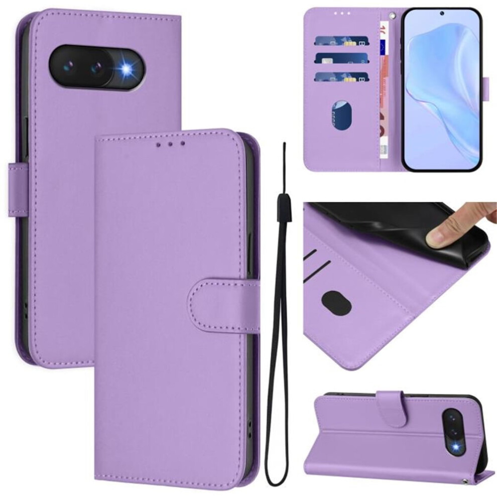 Pu Leather Wallet Case For Google Pixel 9A Purple 9418476964701