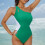 Damesbikini met buikcorrigerend effect, effen kleur, open rug 5