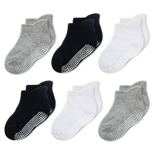 Non-Slip Toddler Ankle Socks with Grips 6 Pairs